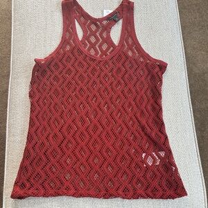 Banana Republic Sleeveless Crochet Tank Top 
Size M Rust color
New with tags